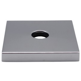 Corla Modern 3.5” Square Shower Arm Flange | Universal Extra Large Replacement Escutcheon Cover Plate (Chrome)