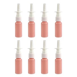 8 frascos atomizadores de nariz de 20 ml, rellenables, nasales, aerosoles nasales, envases, frascos de plástico, color rosa                           