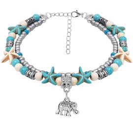 Chamqueen Shell Handmade Anklet Summer Boho Beach Ankle Bracelet for Woman Elephant