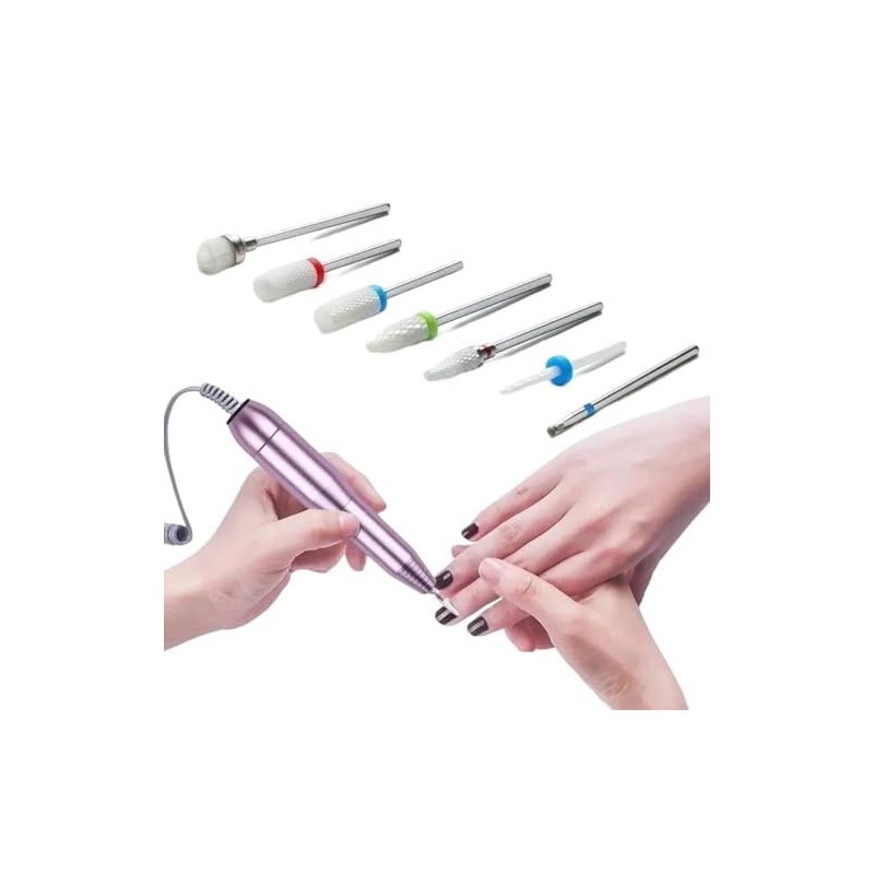 Kit Brocas De Uñas Lima Pulidor Drill Cerámica Fresa 7pz