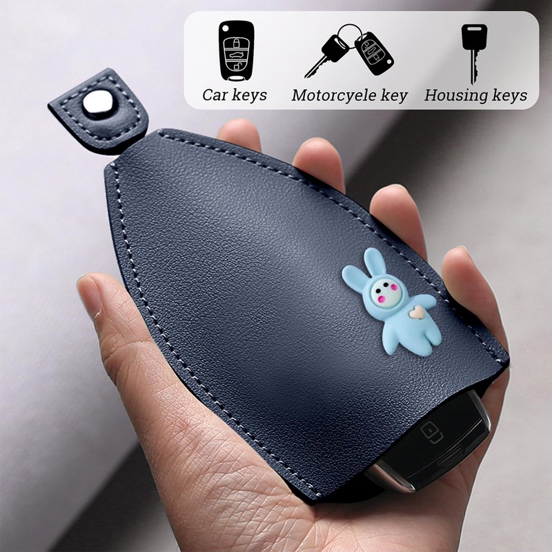 AdiStylinno 4 Pcs Car Key Cases, Cute Creative Pull Out