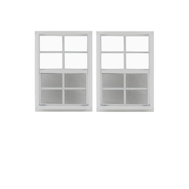 Shed Windows and More 18" W x 27" H Shed Window Tempered Glass with a Screen, 2 Pack Windows for Shed Chicken Coop Playhouse (White Flush)