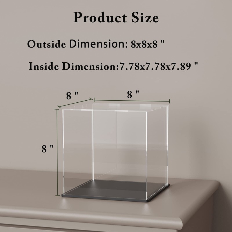 CRMPro Clear Acrylic Display Case with Matt Black Base and