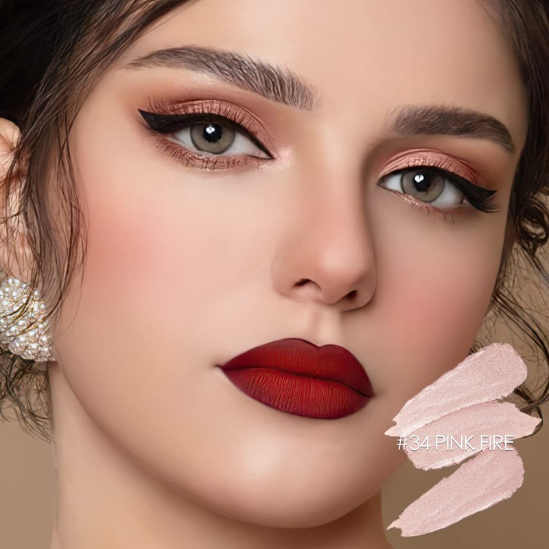 FOCALLURE Shimmer and Matte Cream Eyeshadow Stick,Smooth Brilliant Eye Brightener