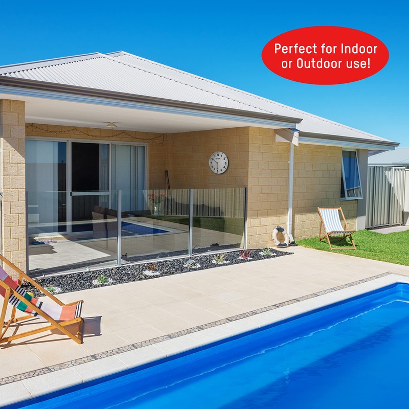 Taylor Indoor Outdoor Metal Wall Clock, Wireless Thermometer with Easy