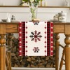 ASANMEYO Linen Red Christmas Table Runner 72 Inches Long Seasonal