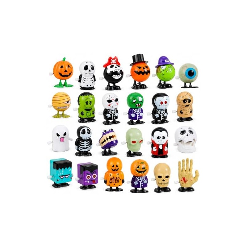 NEWKIBOU Surtido 24 juguetes Halloween con cuerda – Surtido de