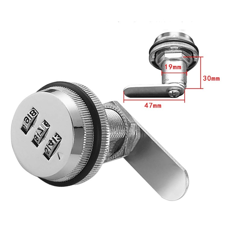 3 Digit Code Combination Lock 30mm Password Coded Locks Zinc