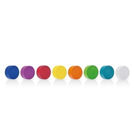 magnetoplan Design Magnets Wood Series Circle, Pack of 8, Premium Wooden Magnets in 8 Bright Colours, Round, FSC Certified