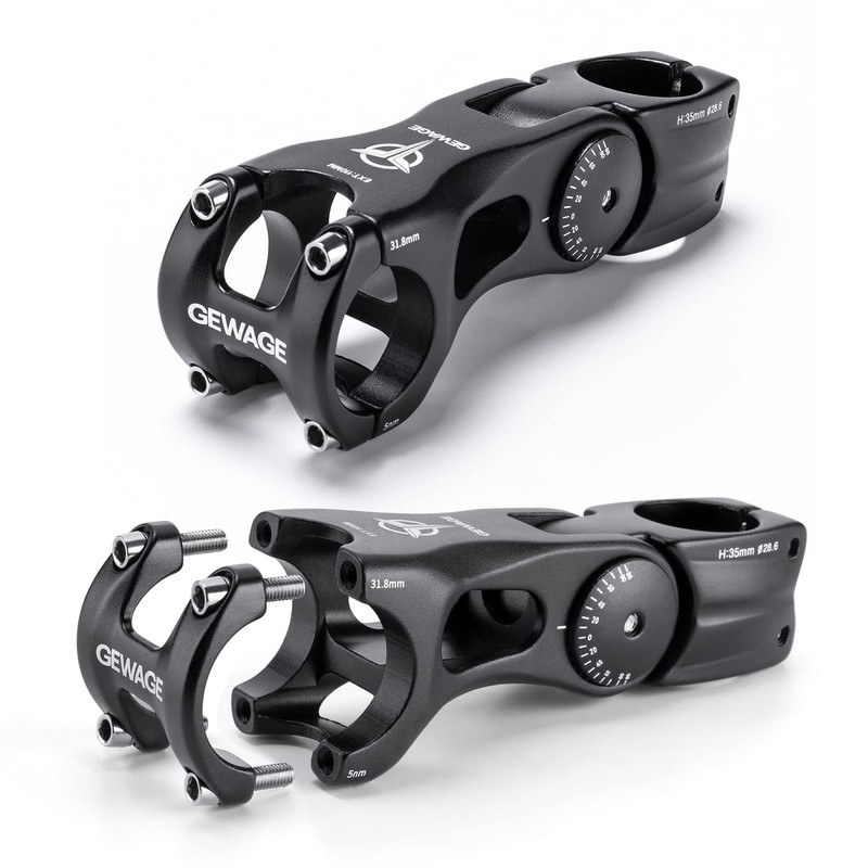 GEWAGE Bicycle Stem Adjustable, Bicycle Stem Riser for 31.8 (1-1/4