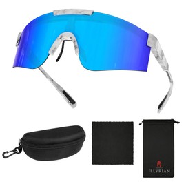 Ambienden Running Sunglasses for Men and Women - Polarised Sports Sun Glasses with UV400/Windproof - Lightweight Cycling Glasses for Skiing Hiking Fishing Golf Outdoor Bicycle Driving Fast Goggles