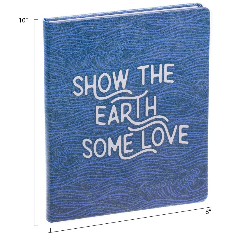 Eccolo Desk Size Recycled Journal Notebook, Embossed Hardcover, 256 Ruled