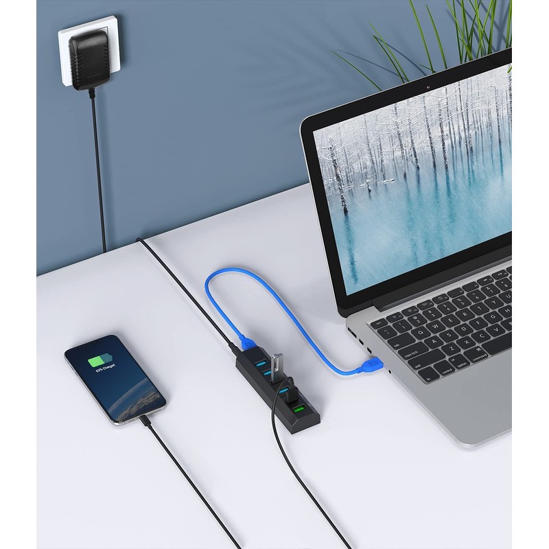 USB Hub 3.0 with Power Supply, Vansuny USB Hub Active