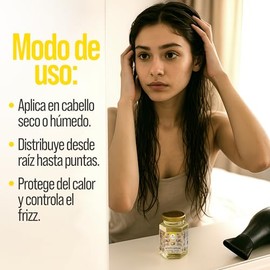 Ga Tlali – Aceite Capilar de Coco y Keratina 120g – Control de Frizz – Hidratación Natural – Sin Químicos – Todo Tipo de Cabello – Hecho en México