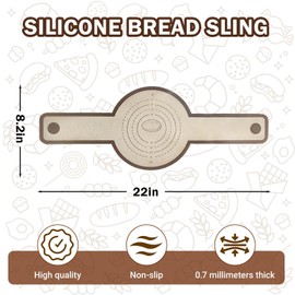 Sobotoo 2PCS Silicone Bread Sling, Sourdough Silicone Bread Sling with Long Heat-Resistant Handles, Non-Stick & No Objectional Baking Mat Set for Dutch Oven