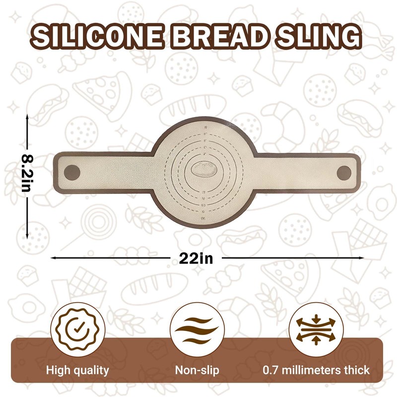 Sobotoo 2PCS Silicone Bread Sling, Sourdough Silicone Bread Sling with