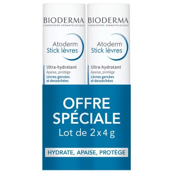 Bioderma Atoderm Lips Moisturising Stick Pack of 2 US SELLER