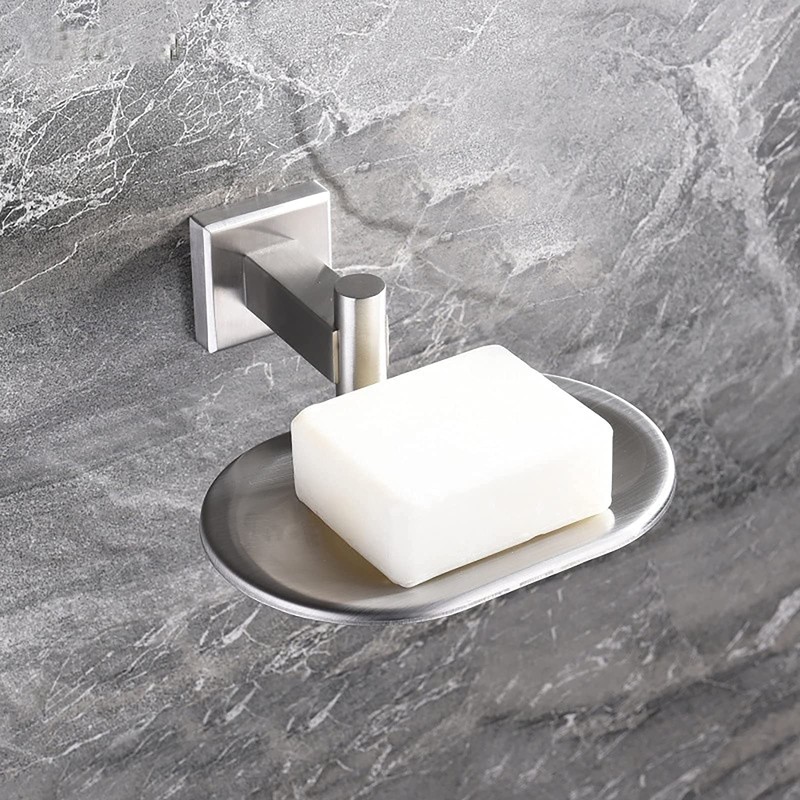 Leyden Bathroom Toilet Soap Dish, Silver Soap Holder for Shower