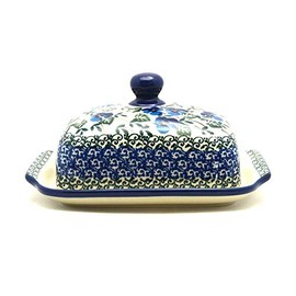 Polish Pottery Butter Dish - Winter Viola