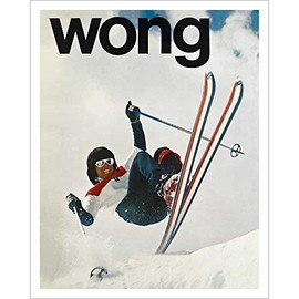 Wayne Wong - Skiing The 'Wong Way' his Favorite Red, White and Blue K2 Comps Ski Poster, Size 22 x 28 inches