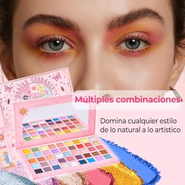 Paleta de Sombras de Ojos de 45 Colores con Espejo - Kit Paleta de Maquillaje de Mate Brillante, Sombras de Maquillaje de Alta Pigmentación