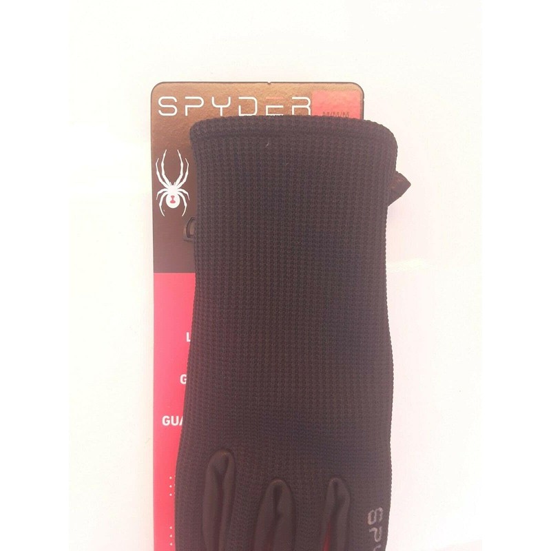 Spyder Leather Palm Black Gloves (Medium)