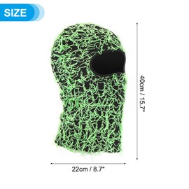 PATIKIL Distressed Balaclava Ski Mask Balaclava Camouflage Knitted Face Mask Windproof Full Face Cover for Women Men Outdoor Sports Black Green Black Green 1, black/green