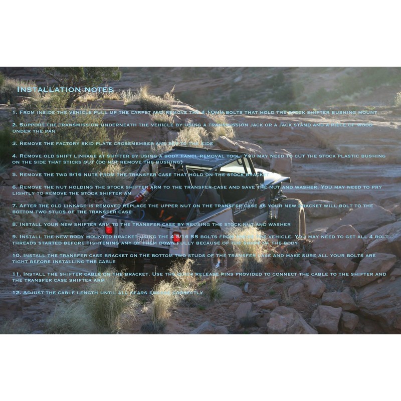 241 Cable Shifter Conversion for Wrangler 03-06 RUBICON ONLY will