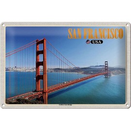 Tin Sign 30 x 20 cm USA San Francisco Goldern Gate Bridge DekoNo7