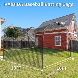 KAIDIDA Baseball Batting Cage 13 X 10 X 8 FT Portable Softball Batting Net Cages for Backyard Training Outdoor Hitting Cage