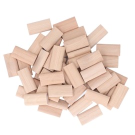 Uadme Pack of 50 Domino Cones Beech Wood Dowel Stoppers Beech Insert Dowel Block Solid Wood Tip for Splicing Woodworking Furniture (10 x 24 x 50 mm)
