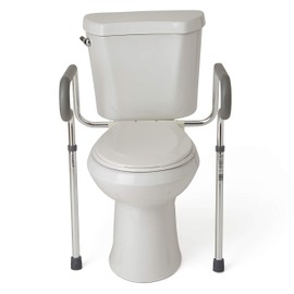 Medline's Guardian Toilet Safety Rail with Adjustable Height for Bathroom Safety, Toilet Assist, and Grab Bar