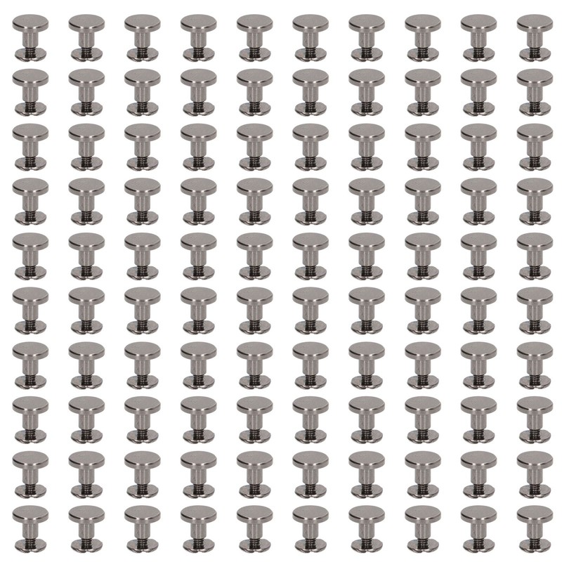 100 Sets Metal Chicago Binding Screws Electroplated Brass Arc Surface