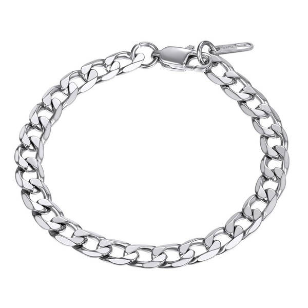 PROSTEEL Chain Bracelet Mens Women Man Jewelry Gifts Him Curb Chains Silver Bangle Stainless Steel Cuban Link Bracelets for Men