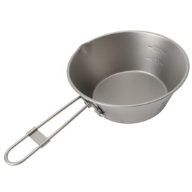 FOXTAIL Pure Titanium, Shell Cup, 15.9 fl oz (450 ml), Folding Handle for Compact Storage