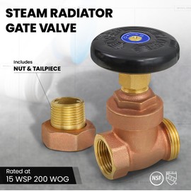 Steam Radiator Gate Valve 1 in. FIP x Male Union Heavy Duty Brass Steam Gate Valve Union with Molded Thermal Plastic Handle