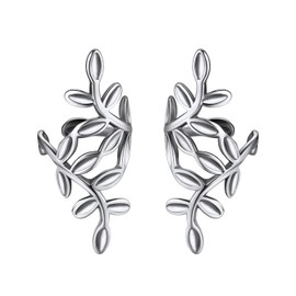 Ear Cuffs Wraps Helix Crawler Earrings For Women Non Piercing Leaf Climber Earrings Silver Ear Cuff Jewelry Fake Earings