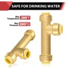 (Pack of 2) EFIELD 1/2-Inch Slip Tee Push-Fit Brass Fittings