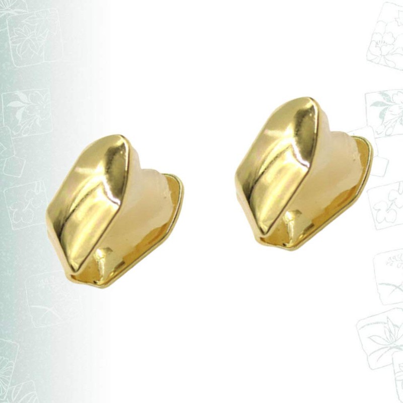 2Pcs Gold Plated Single Tooth Cap Hip Hop Teeth Plain