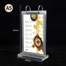 Niciksty A5 Acrylic Stand Table Stand A5 Acrylic Table Card Flip Display for Hotel, Restaurant, Menu, Advertising