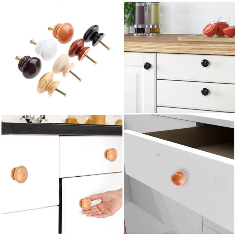 5個 セット木製 取っ手 つまみ ノブ ナチュラル ウッド たんす 引き出し 家具
