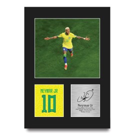 HWC Trading Neymar Jr Brazil Gifts Printed Signed Autograph Picture for Football Fans and Supporters - A4 Portrait