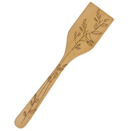 Talisman Designs Talisman Beechwood Turner Spatula, Nature Design, Laser Etched Art, 12-inches Long