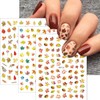 8Pcs Fall Nail Stickers for Nail Art Autumn Maple Leaves