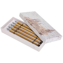 Cunyuer 5 PCS Dip Pen, Calligraphy Bamboo Pens, Inking Pens for Drawing, Writing, Masking Fluid