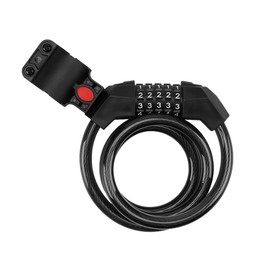 Bicycle Keys, Bicycle Lock, Wire, Road Bike, Keys, Cross Bike, Keys, Waterproof, Rust Resistant, Zinc Alloy, Durable, Portable, Convenient, Long 47.2 inches (1,200 mm), 5 Digit Cable Lock, No Keys