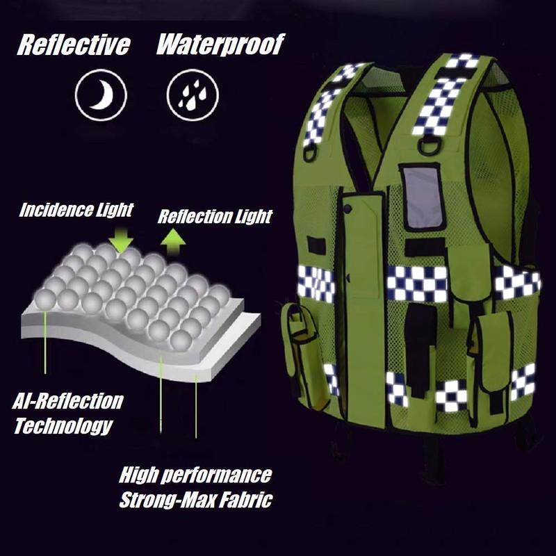 HYCOPROT Hi Vis Viz High Visibility Mesh Reflective Safety Vest