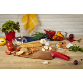 KUHN RIKON Easy Clean Knoblauchpresse, grau, Knoblauchschneider mit ergonomischen Griff, weniger Kraftaufwand, schneidet fein