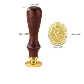 TBXqian Wax Seal Stamp with Initial J, Vintage Letter Seal Stamp with Removable Brass Head and Wooden Handle for Wedding Party Invitations, Gift Wrapping, Envelopes, Christmas