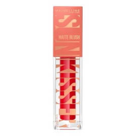 Maybelline SunKisser Rubor Líquido Mate Spicy Red, Efecto Sunglow Rojo Cálido, Fórmula con Vitamina E, Aplicador XL, 12 Horas, Ultradifuminable, 4.7ml